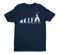 The Evolution of Rugby - Rugby - Funny Graphic Men's T-Shirt - Casual Printed Tee - Great Gift for Dad, Husband or Brother - Blue - L