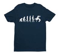 The Evolution of Wrestling - Funny Graphic Men's T-Shirt - Casual Printed Tee - Great Gift for Dad, Husband or Brother - Blue - L