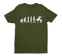 The Evolution of Wrestling - Funny Graphic Men's T-Shirt - Casual Printed Tee - Great Gift for Dad, Husband or Brother - Green - L