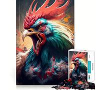 The Excited Cock 1000 Piece Jigsaw Puzzle for Teenagers Smart Game Relaxed Mind Pattern Assembly Santa Wish List (38x26cm)