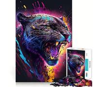 The Excited Panther Jigsaw Puzzles 1000 Pieces for Adults Memory Boost Warm Time Image Assembly Fine Art Piece (38x52cm)