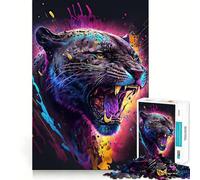 The Excited Panther Jigsaw Puzzles 1000 Pieces for Adults Memory Boost Warm Time Image Assembly Fine Art Piece (50x75cm)