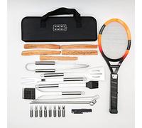 The Executioner Mosquito, Fly, Wasp, Bug, Insect Swatter/Killer BBQ Tools Set with Carry Case, Stainless Steel Grill Accessories with Storage Bag, Complete with 5 Pieces of All Natural Fatwood Sticks