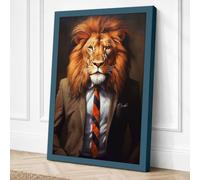 The Executive Lion Modern Canvas Wall Art Print 30x20 Inch (76 x 51 cm)