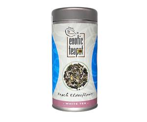 The Exotic Teapot - Peach Elderflower White Tea, 75g Tin, Pai Mu Tan Loose Leaf Blend