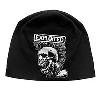 The Exploited Mohican Skull Beanie Hat, black white, One Size Fits All