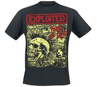 The Exploited T Shirt Lets Start A War Skull Band Logo Official Mens Black L
