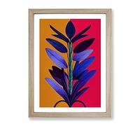The Expressive Flower Framed Print | A2 Oak Framed Wall Art | Ready to Hang | Modern Floral Picture | Living Room Bedroom Lounge Office
