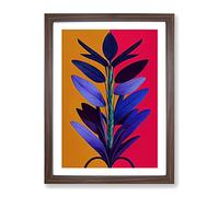 The Expressive Flower Framed Print | A2 Walnut Framed Wall Art | Ready to Hang | Modern Floral Picture | Living Room Bedroom Lounge Office