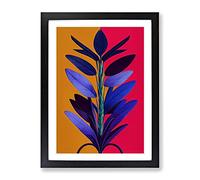 The Expressive Flower Framed Wall Art Print A2 Black