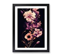 The Exquisite Flowers Framed Print | A4 Black Framed Wall Art | Ready to Hang | Modern Floral Picture | Living Room Bedroom Lounge Office
