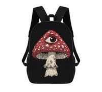 The Eye And Magic Mushrooms Classic 17Inch Backpack Travel Daypack Laptop with Side Pockets for Men Women