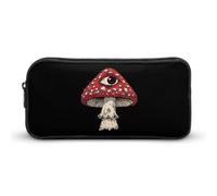 The Eye and Magic Mushrooms Pen Holder Pouch Large Storage Pencil Case with Zippered Stationery Bag Office