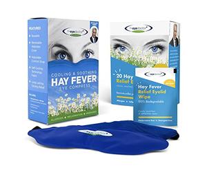 The Eye Doctor Allergy Relief Pack - Reusable Cold Eye Compress & 20x Single Use Eye Wipes for Allergy & Hayfever - Inflammation, Watery Itchy Eyes, Headaches & Migraines - Cooling Soothing Therapy