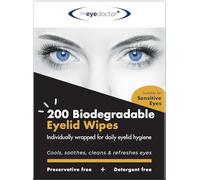 The Eye Doctor Eyelid Wipes x 200 - Suitable for use with Blepharitis, Dry Eyes, Sensitive Eyes & MGD - 200 x Biodegradable Eyelid Cleaning Wipes - Detergent and Preservative Free