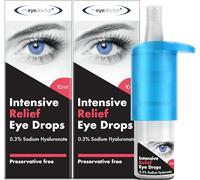 The Eye Doctor Intensive Dry Eye Drops - Preservative Free Eyedrops for Dry Eye Relief - Gently Calms Itchy, Sore & Infected Eyes - Suitable for Contact Lenses with 0.3% Sodium Hyaluronate - 2X 10ml