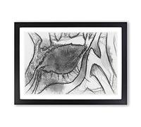 The Eye of a Zebra in Abstract Framed Print | A2 Black Framed Wall Art | Ready to Hang | Abstract Animal Picture | Living Room Bedroom Lounge Office