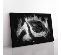 The Eye Of A Zebra Paint Splash Modern Art Canvas Wall Art Print Ready to Hang, Framed Picture for Living Room Bedroom Home Office Décor, 50x35 cm (20x14 Inch)