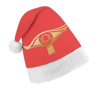 The Eye Santa Hat Christmas Holiday Party Headwear for Adults Soft Velvet Festive Costume Accessory Adult