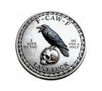 The F-CAW-F Coin - For Those Who Laugh at Life and Give Zero F*cks! 1.77 Inch Novelty Funny Raven Coin,Double-Sided Design Last Decision Coins (1PCS)