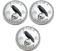The F-CAW-F Coin - For Those Who Laugh at Life and Give Zero F*cks! 1.77 Inch Novelty Funny Raven Coin,Double-Sided Design Last Decision Coins (3PCS)