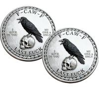 The F-CAW-F Coin - For Those Who Laugh at Life and Give Zero F*cks! 1.77 Inch Novelty Funny Raven Coin,Double-Sided Design Last Decision Coins (2PCS)