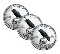 The F-CAW-F Coin - for Those Who Laugh at Life and Give Zero F*CKS! 2 Inch Metal Attitude Raven Design Coin, Novelty Raven Challenge Coins, Gag Gifts for Women Men, Token of Freedom and Humor (3pcs)