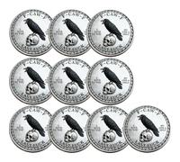 The F-CAW-F Coin - for Those Who Laugh at Life and Give Zero F*CKS! 2 Inch Metal Attitude Raven Design Coin, Novelty Raven Challenge Coins, Gag Gifts for Women Men, Token of Freedom and Humor (10pcs)