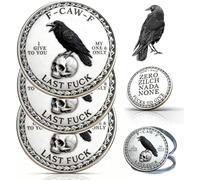 The F-CAW-F Coin - for Those Who Laugh at Life and Give Zero F*CKS! Black Raven Last Fuck Coin, Now I Have Zero Zilch, Funny Novelty Joke Coins, Adult Humor Gift for Friends (5Pcs)