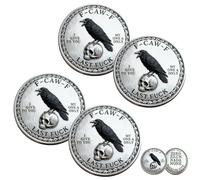The F-CAW-F Coin - for Those Who Laugh at Life and Give Zero F*CKS, Double-Sided Metal Attitude Raven Design Coin, Novelty Collectible Challenge JokeCoin, Token of Freedom and Humor (4pcs)