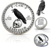 The F-CAW-F Coin - For Those Who Laugh at Life and Give Zero F*cks - Double-Sided Raven Metal Challenge Coins, Token of Freedom and Humor, Funny Raven Coin for Men & Women (1 Pcs)