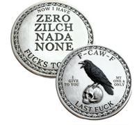 The F-Caw-F Coin - for Those Who Laugh at Life and Give Zero F*cks!Funny Novelty Challenge Coin,Double-Sided Raven Metal Challenge Coins,Token of Freedom and Humor,Letting Go and Moving On(1pc)