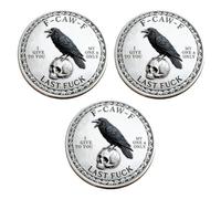 The F-Caw-F Coin - for Those Who Laugh at Life and Give Zero F*cks!Funny Novelty Challenge Coin,Double-Sided Raven Metal Challenge Coins,Token of Freedom and Humor,Letting Go and Moving On(3pcs)