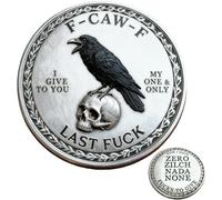 The F-CAW-F Coin - for Those Who Laugh at Life and Give Zero F*CKS! Funny Raven Challenge Coin, Premium Metal Token of Freedom, Humor & Letting Go, Gag Gift for Men & Women (1PC)