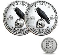 The F-CAW-F Coin - for Those Who Laugh at Life and Give Zero F*CKS! Funny Raven Challenge Coin, Premium Metal Token of Freedom, Humor & Letting Go, Gag Gift for Men & Women (2PC)