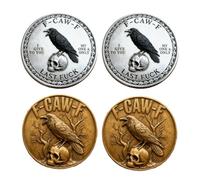 The F-CAW-F Coin - for Those Who Laugh at Life and Give Zero F*CKS! Funny Raven Coin of Freedom and Humor, 2 Inch Metal Double-Sided Raven Design Coin for Letting Go and Moving On (#AB-4Pc)