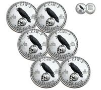 The F-CAW-F Coin - for Those Who Laugh at Life and Give Zero F*CKS, Funny Raven Commemorative Coin, Metal Token of Freedom and Humor, Collectible Challenge Coin Gift(Silver*6)