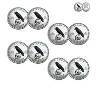 The F-CAW-F Coin - for Those Who Laugh at Life and Give Zero F*CKS, Funny Raven Commemorative Coin, Metal Token of Freedom and Humor, Collectible Challenge Coin Gift(Silver*8)