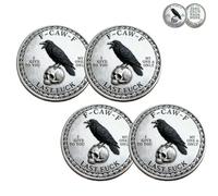 The F-CAW-F Coin - for Those Who Laugh at Life and Give Zero F*CKS, Funny Raven Commemorative Coin, Metal Token of Freedom and Humor, Collectible Challenge Coin Gift(Silver*4)