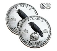 The F-CAW-F Coin - for Those Who Laugh at Life and Give Zero F*CKS, Funny Raven Commemorative Coin, Metal Token of Freedom and Humor, Collectible Challenge Coin Gift(Silver*2)