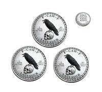 The F-CAW-F Coin - for Those Who Laugh at Life and Give Zero F*CKS! Metal Attitude Raven Design Coin,Token of Freedom and Humor,Adult Humor Gift for Friends (3pcs)