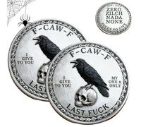The F-CAW-F Coin - For Those Who Laugh at Life and Give Zero F*cks, Novelty Collectible Funny Raven Coin, Token of Freedom and Humor, 2 Inch Metal Attitude Raven Design (2pcs)