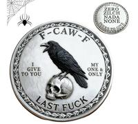 The F-CAW-F Coin - For Those Who Laugh at Life and Give Zero F*cks, Novelty Collectible Funny Raven Coin, Token of Freedom and Humor, 2 Inch Metal Attitude Raven Design (1pc)
