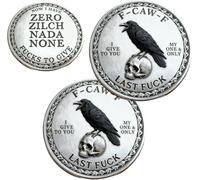 The F-CAW-F Coin - For Those Who Laugh at Life and Give Zero F*cks! The F-CAW-F “Last Fuck” Decision Coin, 2" Double-Sided Metal Raven Attitude Coin, Novelty Commemorative Coin, Daily Reminder (2pcs)
