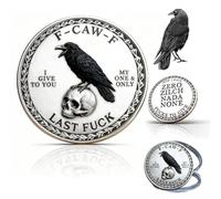 The F-CAW-F Coin - For Those Who Laugh at Life and Give Zero F*cks! The F-CAW-F “Last Fuck” Decision Coin, 2" Double-Sided Metal Raven Attitude Coin, Novelty Commemorative Coin, Daily Reminder (1PCS)