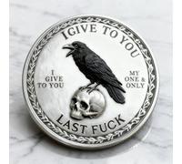 The F-CAW-F Coin - for Those Who Laugh at Life and Give Zero F*CKS! Token of Freedom and Humor, Premium 2 Inch Metal Attitude Raven Design Coin for Letting Go and Moving On