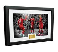 The Fab Three' - Mohamed Mo Salah Sadio Mane Roberto Firmino 12x8 A4 Signed Liverpool - Autographed Photo Photograph Picture Frame Gift