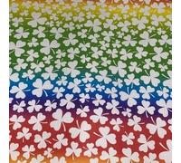 The Fabric Guys 100% Quilting Cotton Fabric Digital Prints St. Patricks Day 150 GSM Full Metre Length 112cm Wide (Large Rainbow Clover FF2117)