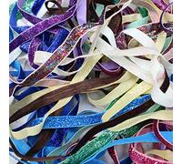 The Fabric Guys 20 Metre Pack of Assorted Sparkle Ribbon Laces Christmas Decoration Party 10 Pieces (2 Metre Each) 2cm Wide Xmas Festive Craft DIY