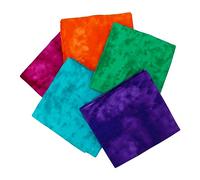 The Fabric Guys 5 Pcs 50x50cm Fat Quarters 100% Cotton Fabric Bundles Patchwork Squares Clothes Quilting Sewing Crafting DIY Projects Plain & Printed Themes Artwork (Tye-Dye)